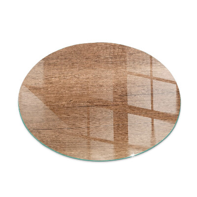 Placa de vidrio para chimenea redonda Patrón de madera natural