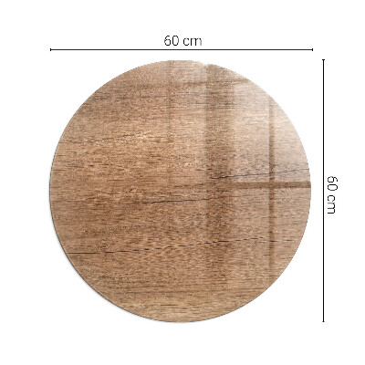 Placa de vidrio para chimenea redonda Patrón de madera natural