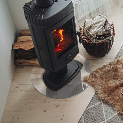 Placa de vidrio para chimenea redonda Patrón de mármol natural
