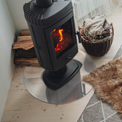 Placa de vidrio para chimenea redonda Patrón de mármol natural