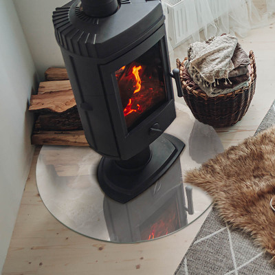 Placa de vidrio para chimenea redonda Patrón de mármol natural