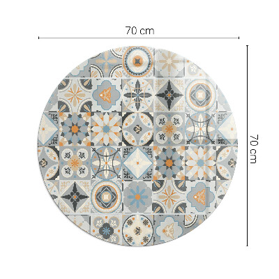 Placa de vidrio para chimenea redonda Patrones de mosaico en azulejos