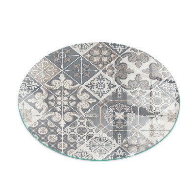 Placa protectora suelo estufa redonda Patrón de mosaico decorativo