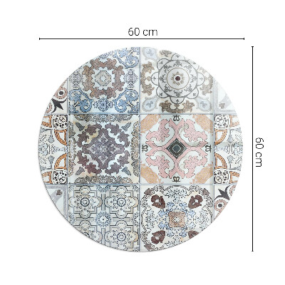 Placa de vidrio para chimenea redonda Patrones de mosaico en azulejos