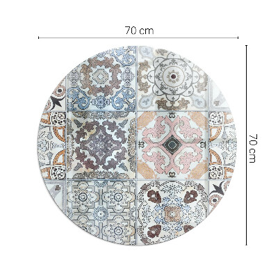 Placa de vidrio para chimenea redonda Patrones de mosaico en azulejos