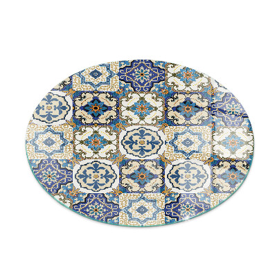 Placa protectora suelo estufa redonda Patrón de mosaico con flores