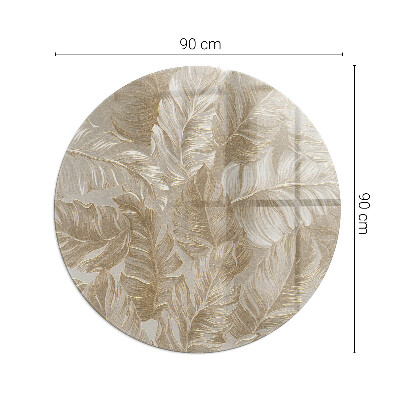 Placa protectora suelo estufa redonda Hojas en patrones sutiles