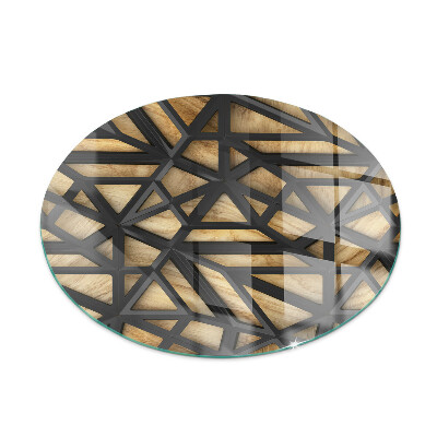 Placa protectora suelo estufa redonda Geometría con madera