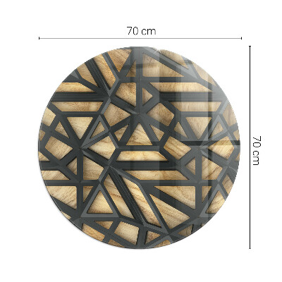 Placa protectora suelo estufa redonda Geometría con madera