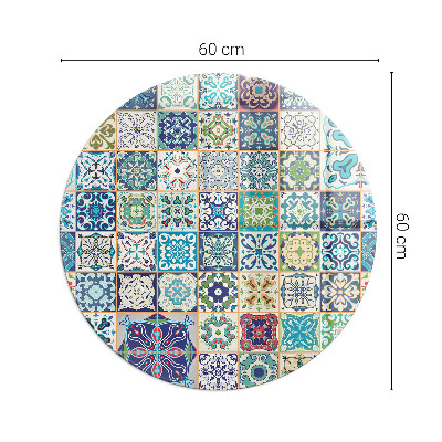 Placa protectora suelo estufa redonda Patrones de mosaico en azulejos