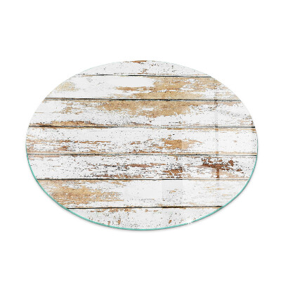 Placa de vidrio para chimenea redonda Tabla de madera dañada
