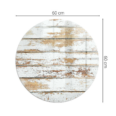 Placa de vidrio para chimenea redonda Tabla de madera dañada
