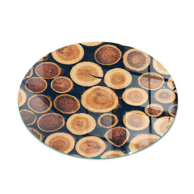 Placa protectora suelo estufa redonda Caja con madera cortada