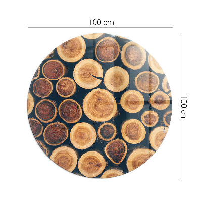 Placa protectora suelo estufa redonda Caja con madera cortada