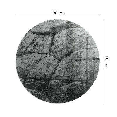 Placa de vidrio para chimenea redonda Patrón de piedra natural