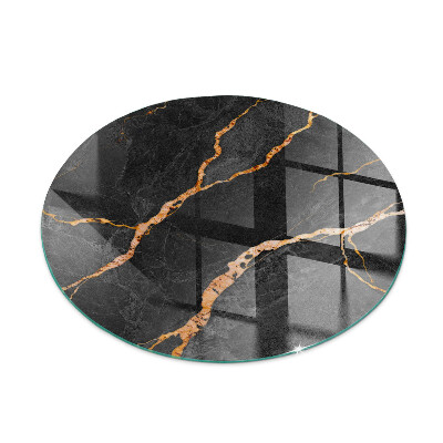 Placa protectora suelo estufa redonda Mármol elegante con vetas