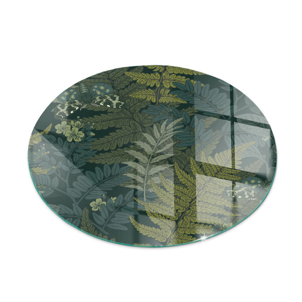 Placa protectora suelo estufa redonda Motivos vegetales con mariposas