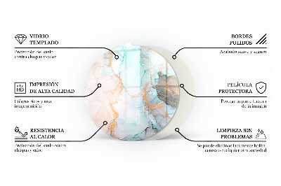 Placa protectora suelo estufa redonda Patrón de piedra con partículas