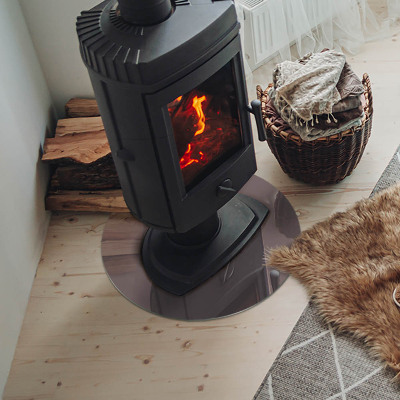 Placa de vidrio para chimenea redonda Color beige