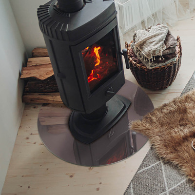Placa de vidrio para chimenea redonda Color beige