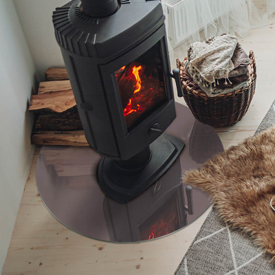 Placa de vidrio para chimenea redonda Color beige