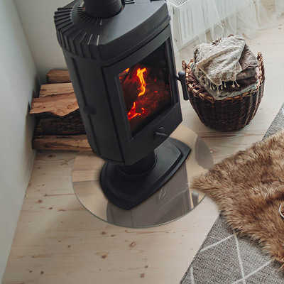 Placa de vidrio para chimenea redonda Color beige
