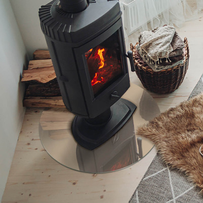 Placa de vidrio para chimenea redonda Color beige