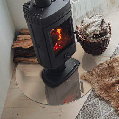 Placa de vidrio para chimenea redonda Color beige