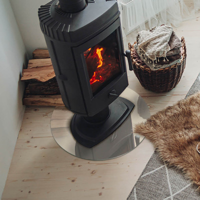 Placa de vidrio para chimenea redonda Color beige