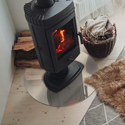 Placa de vidrio para chimenea redonda Color beige