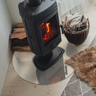 Placa de vidrio para chimenea redonda Color beige