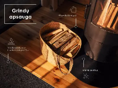 Protector de suelo rectangular para estufas de chapa metálica en color negro