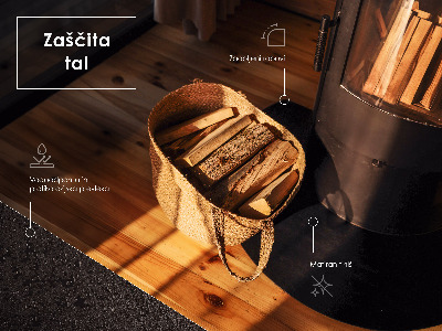 Rectangular protector de suelo para estufas negro en chapa metálica