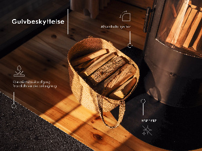 Rectangular protector de suelo para estufas negro en chapa metálica