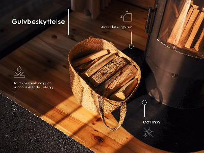 Rectangular protector de suelo para estufas negro en chapa metálica