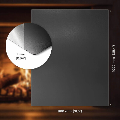 Rectangular protector de suelo para estufas negro en chapa metálica