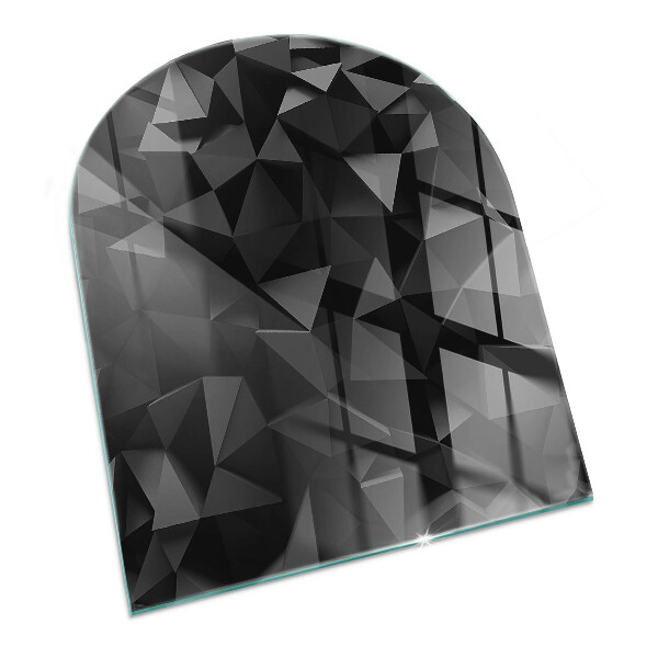 Protector suelo para estufa de leña semi-ovalada geometría tridimensional
