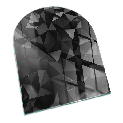 Protector suelo para estufa de leña semi-ovalada geometría tridimensional