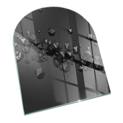 Protector suelo para estufa de leña semi-ovalada Nube abstracta de sólidos