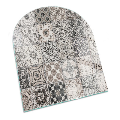 Placa protectora suelo estufa semi-ovalada Patrones de azulejos decorativos