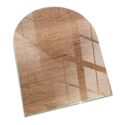 Placa protectora suelo estufa semi-ovalada Patrón de madera natural