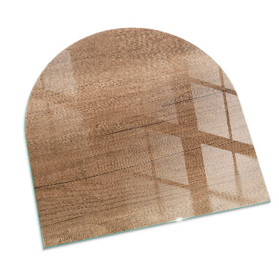 Placa protectora suelo estufa semi-ovalada Patrón de madera natural