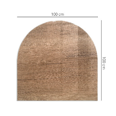 Placa protectora suelo estufa semi-ovalada Patrón de madera natural