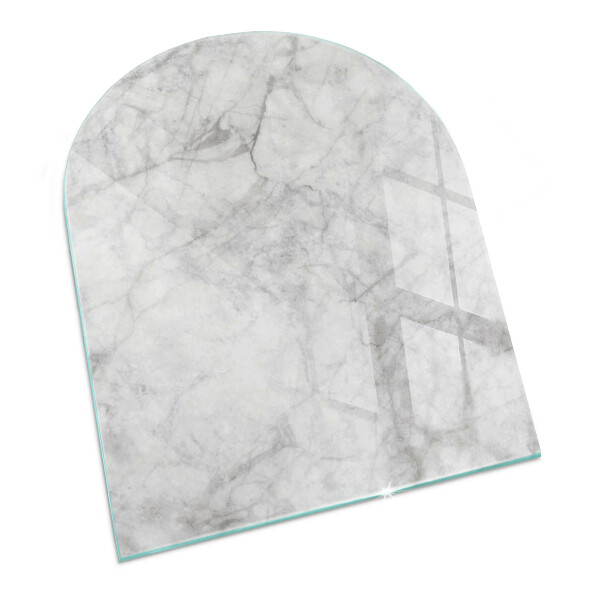 Protector suelo para estufa de leña semi-ovalada Patrón de textura de mármol