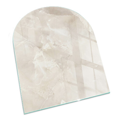 Placa protectora suelo estufa semi-ovalada Patrón de mármol natural
