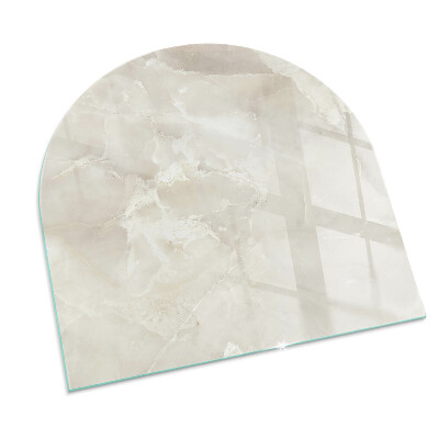 Placa protectora suelo estufa semi-ovalada Patrón de mármol natural