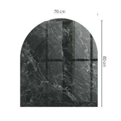 Protector suelo para estufa de leña semi-ovalada Elegante patrón de mármol