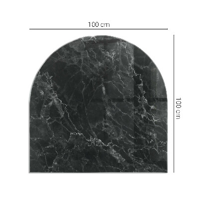 Protector suelo para estufa de leña semi-ovalada Elegante patrón de mármol