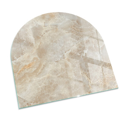 Placa protectora suelo estufa semi-ovalada Patrón de piedra natural