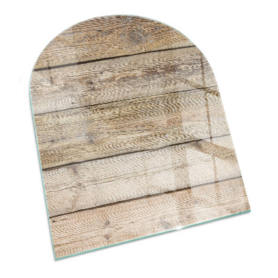 Placa protectora suelo estufa semi-ovalada Textura de tablón de madera